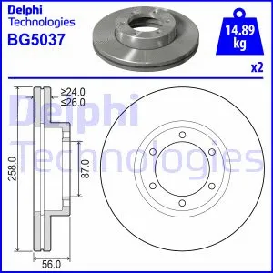 Stabdžių diskas DELPHI BG5037