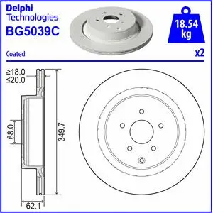 Stabdžių diskas DELPHI BG5039C