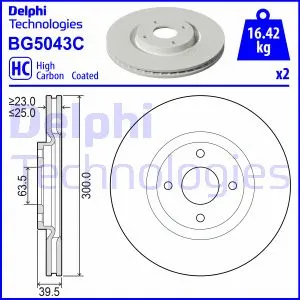 Stabdžių diskas DELPHI BG5043C