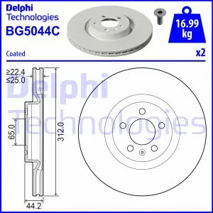 Stabdžių diskas DELPHI BG5044C