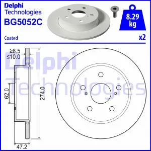 Stabdžių diskas DELPHI BG5052C