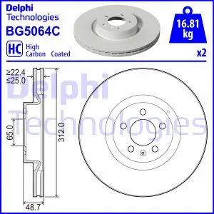 Stabdžių diskas DELPHI BG5064C