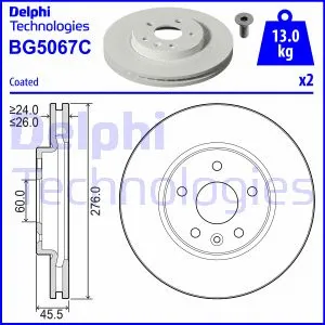 Stabdžių diskas DELPHI BG5067C