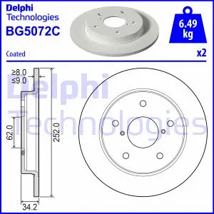 Stabdžių diskas DELPHI BG5072C