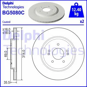 Stabdžių diskas DELPHI BG5080C