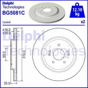 Stabdžių diskas DELPHI BG5081C