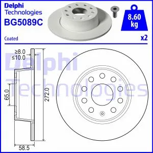 Stabdžių diskas DELPHI BG5089C