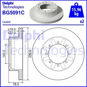 Stabdžių diskas DELPHI BG5091C