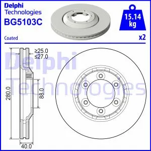 Stabdžių diskas DELPHI BG5103C