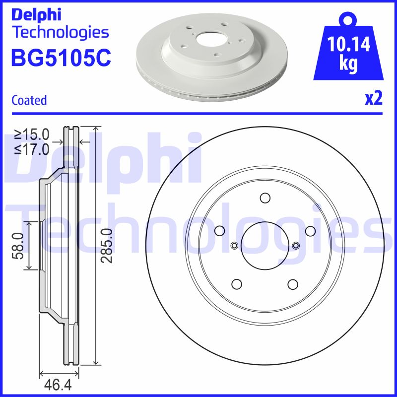 Stabdžių diskas DELPHI BG5105C