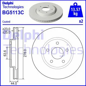 Stabdžių diskas DELPHI BG5113C