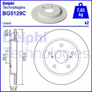 Stabdžių diskas DELPHI BG5129C
