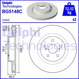 Stabdžių diskas DELPHI BG5148C