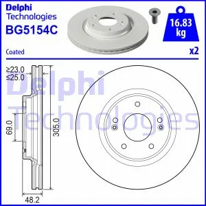 Stabdžių diskas DELPHI BG5154C