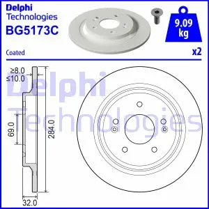 Stabdžių diskas DELPHI BG5173C