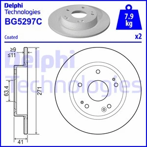 Stabdžių diskas DELPHI BG5297C