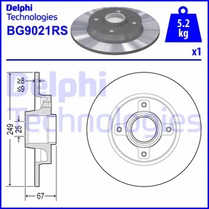 Stabdžių diskas DELPHI BG9021RS