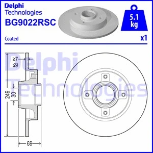 Stabdžių diskas DELPHI BG9022RSC