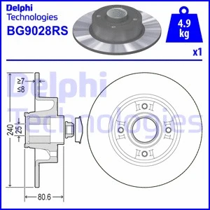 Stabdžių diskas DELPHI BG9028RS