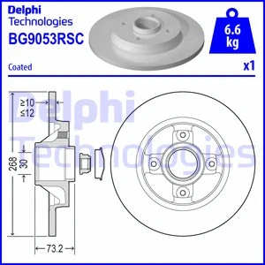 Stabdžių diskas DELPHI BG9053RSC