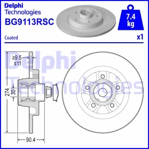 Stabdžių diskas DELPHI BG9113RSC