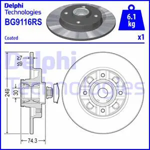 Stabdžių diskas DELPHI BG9116RS