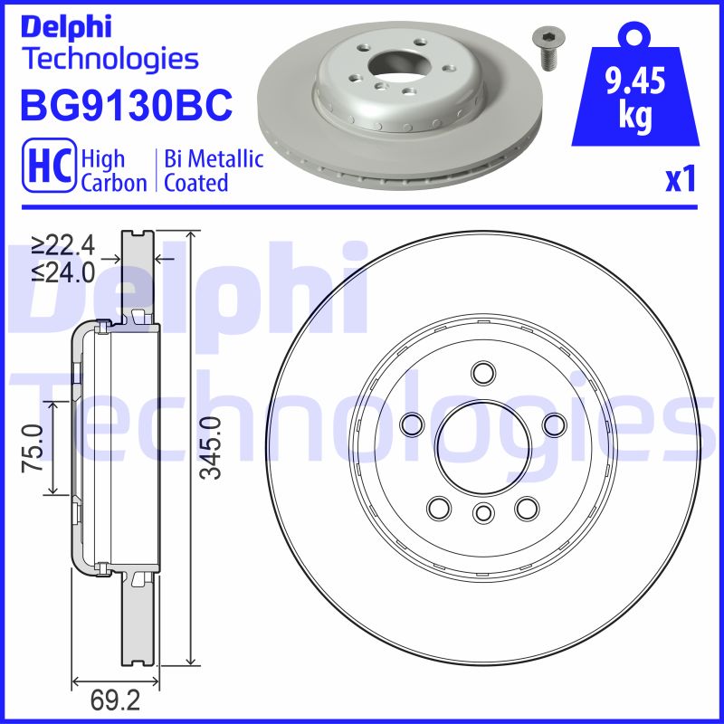 Stabdžių diskas DELPHI BG9130BC