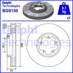 Stabdžių diskas DELPHI BG9150