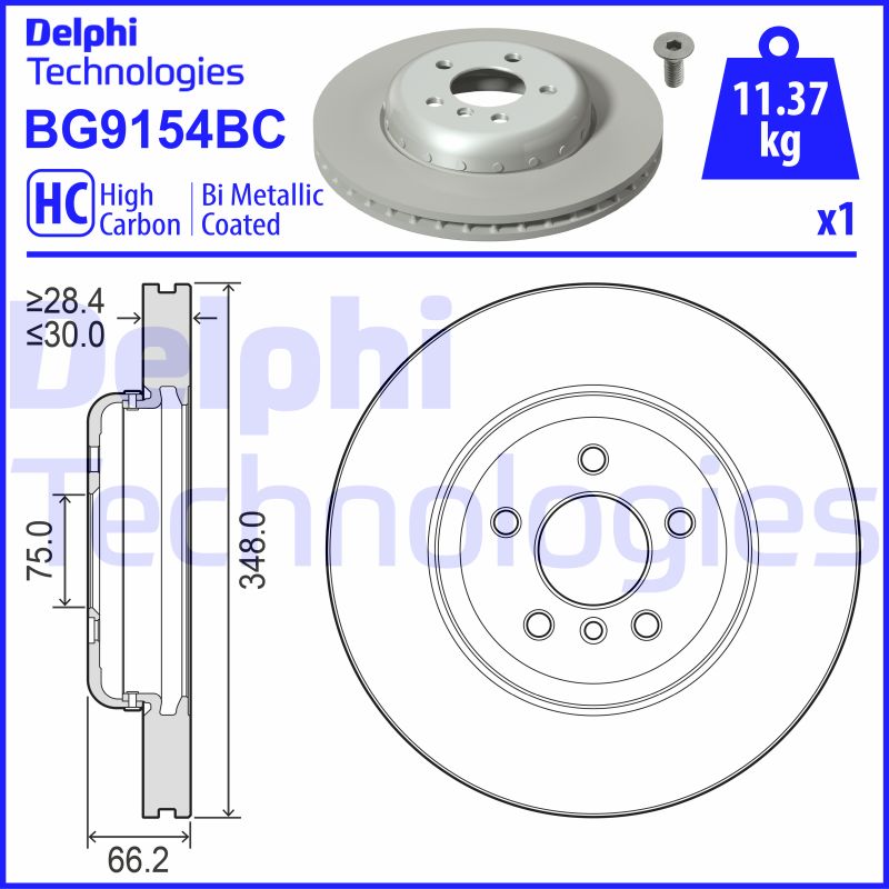 Stabdžių diskas DELPHI BG9154BC
