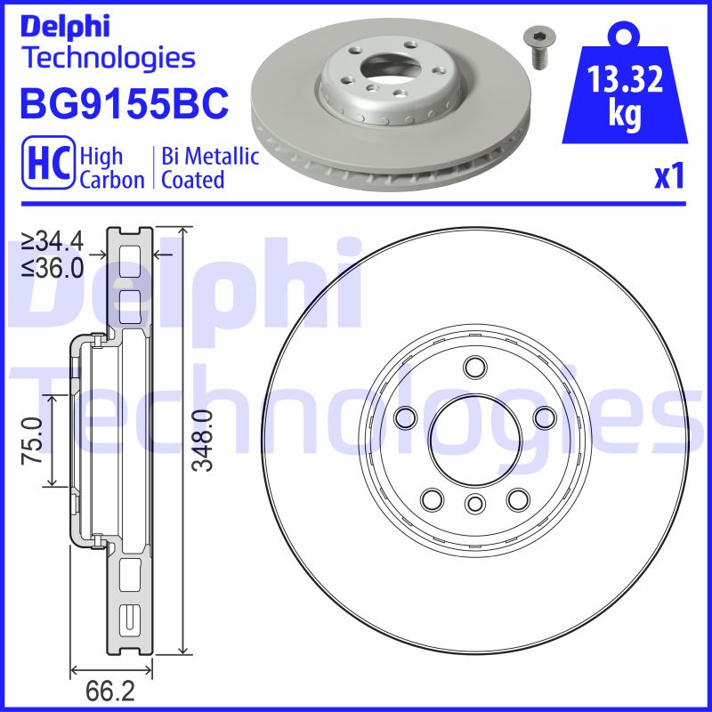 Stabdžių diskas DELPHI BG9155BC