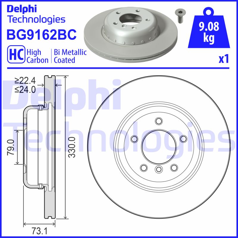 Stabdžių diskas DELPHI BG9162BC