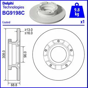 Stabdžių diskas DELPHI BG9198C