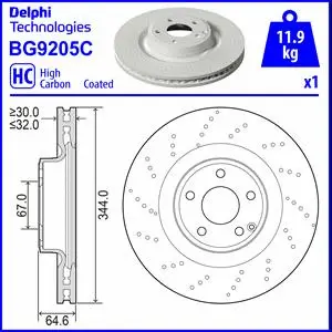 Stabdžių diskas DELPHI BG9205C