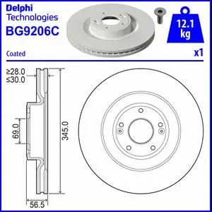 Stabdžių diskas DELPHI BG9206C