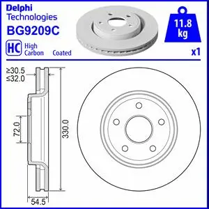 Stabdžių diskas DELPHI BG9209C