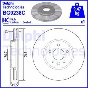 Stabdžių diskas DELPHI BG9238C