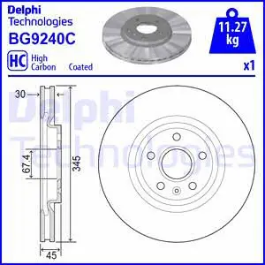 Stabdžių diskas DELPHI BG9240C