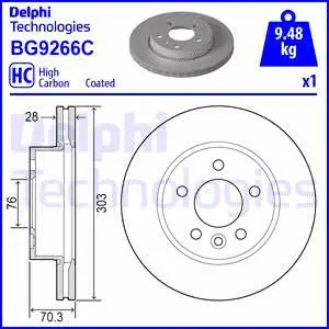 Stabdžių diskas DELPHI BG9266C