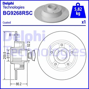 Stabdžių diskas DELPHI BG9268RSC