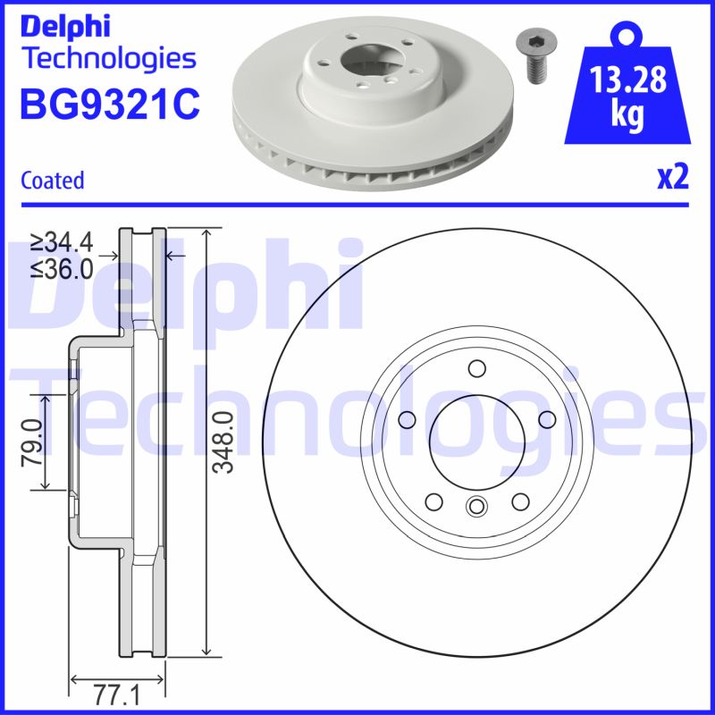 Stabdžių diskas DELPHI BG9321C