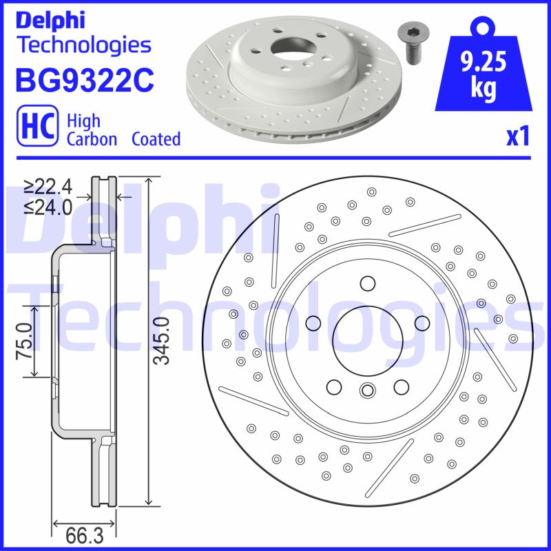 Stabdžių diskas DELPHI BG9322C