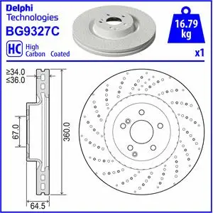 Stabdžių diskas DELPHI BG9327C