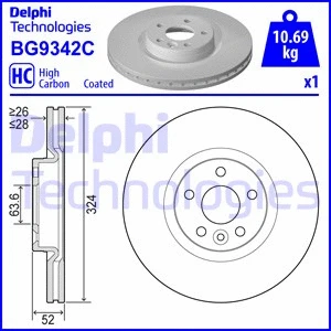 Stabdžių diskas DELPHI BG9342C