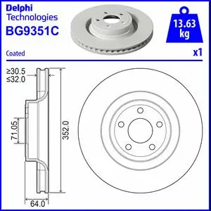 Stabdžių diskas DELPHI BG9351C