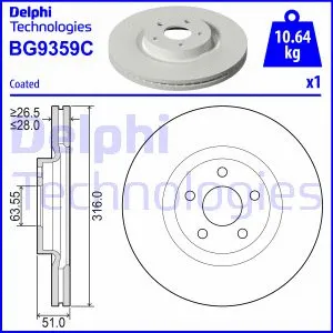 Stabdžių diskas DELPHI BG9359C