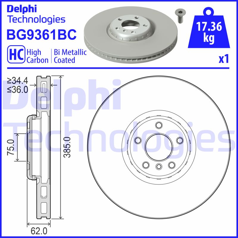 Stabdžių diskas DELPHI BG9361BC