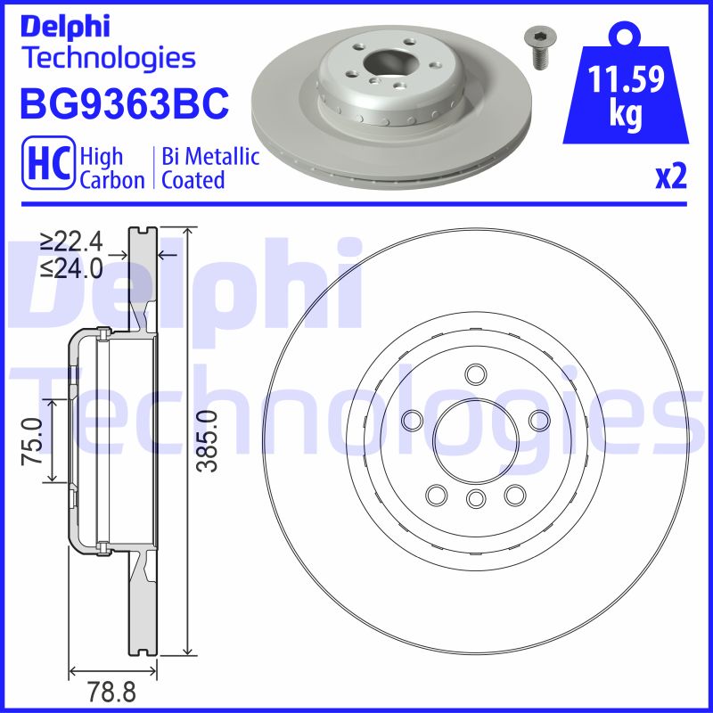 Stabdžių diskas DELPHI BG9363BC