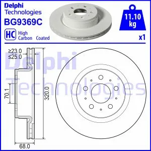 Stabdžių diskas DELPHI BG9369C