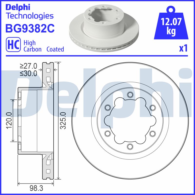 Stabdžių diskas DELPHI BG9382C