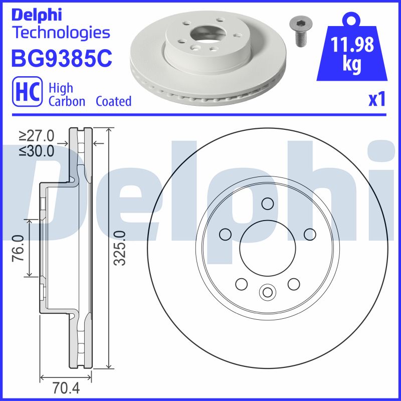 Stabdžių diskas DELPHI BG9385C